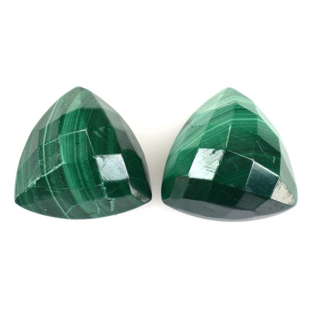 MALACHITE CHECKER TRILLION CAB 10MM 4.25 Cts.