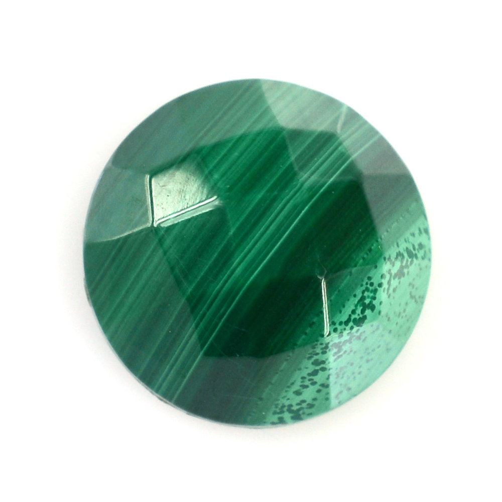 MALACHITE CHECKER ROUND CAB 10MM 5.18 Cts.
