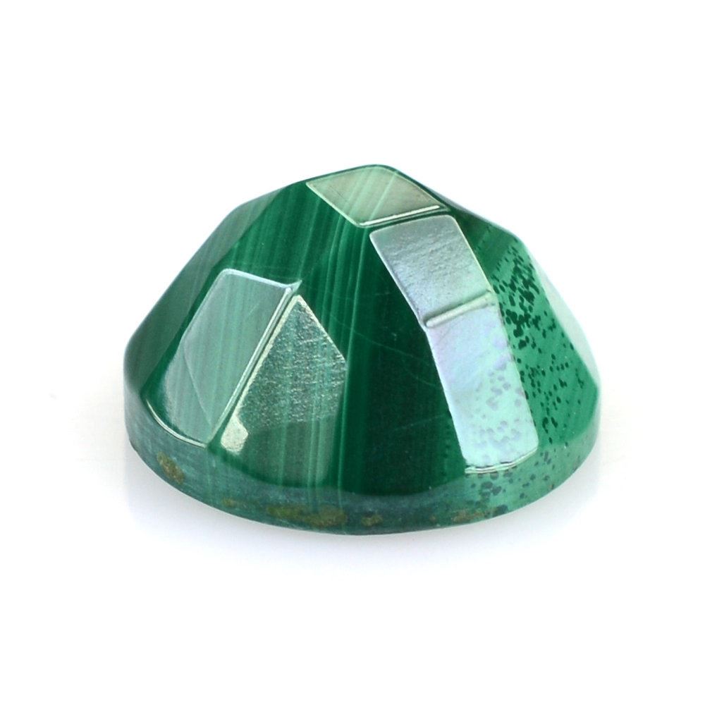 MALACHITE CHECKER ROUND CAB 10MM 5.18 Cts.