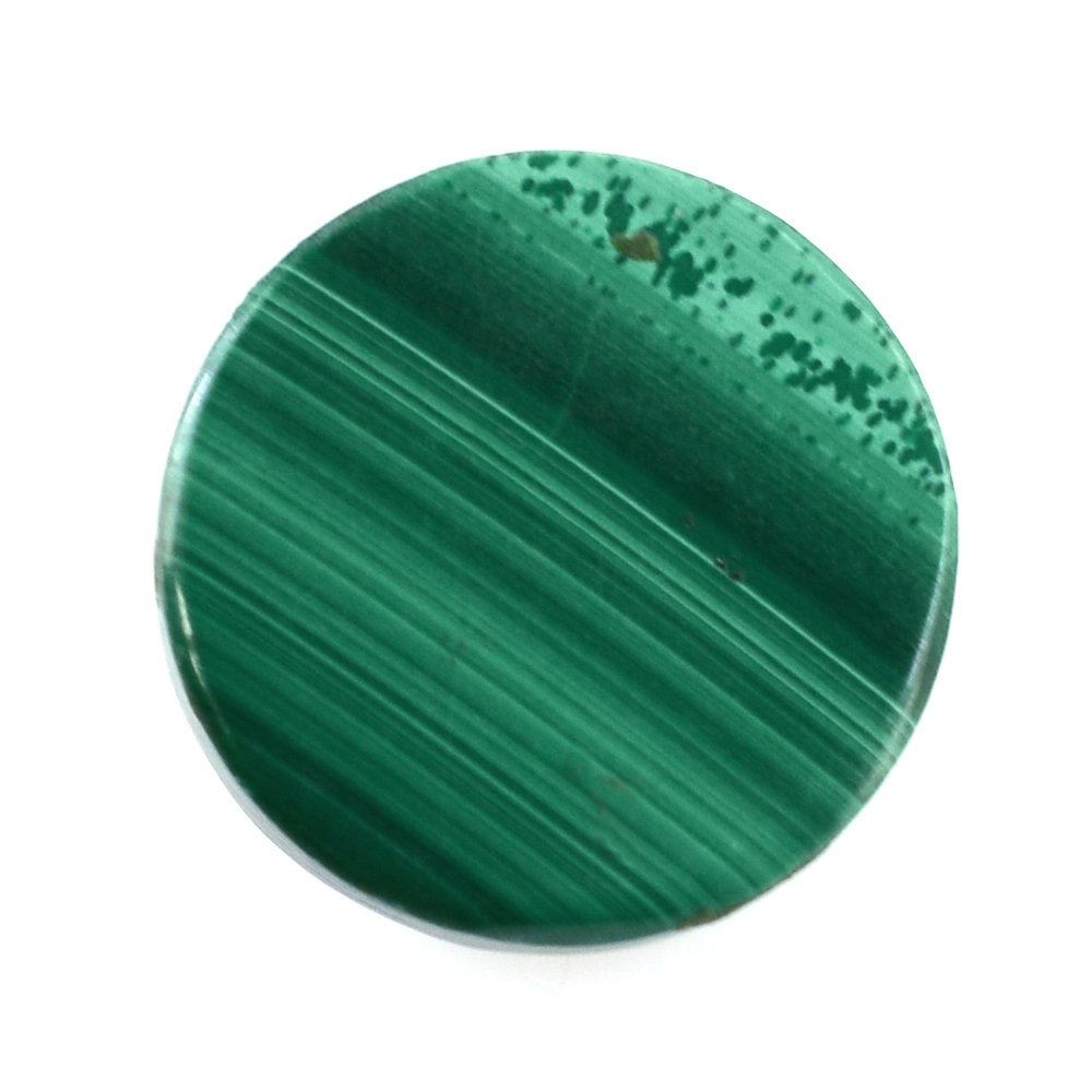 MALACHITE CHECKER ROUND CAB 10MM 5.18 Cts.