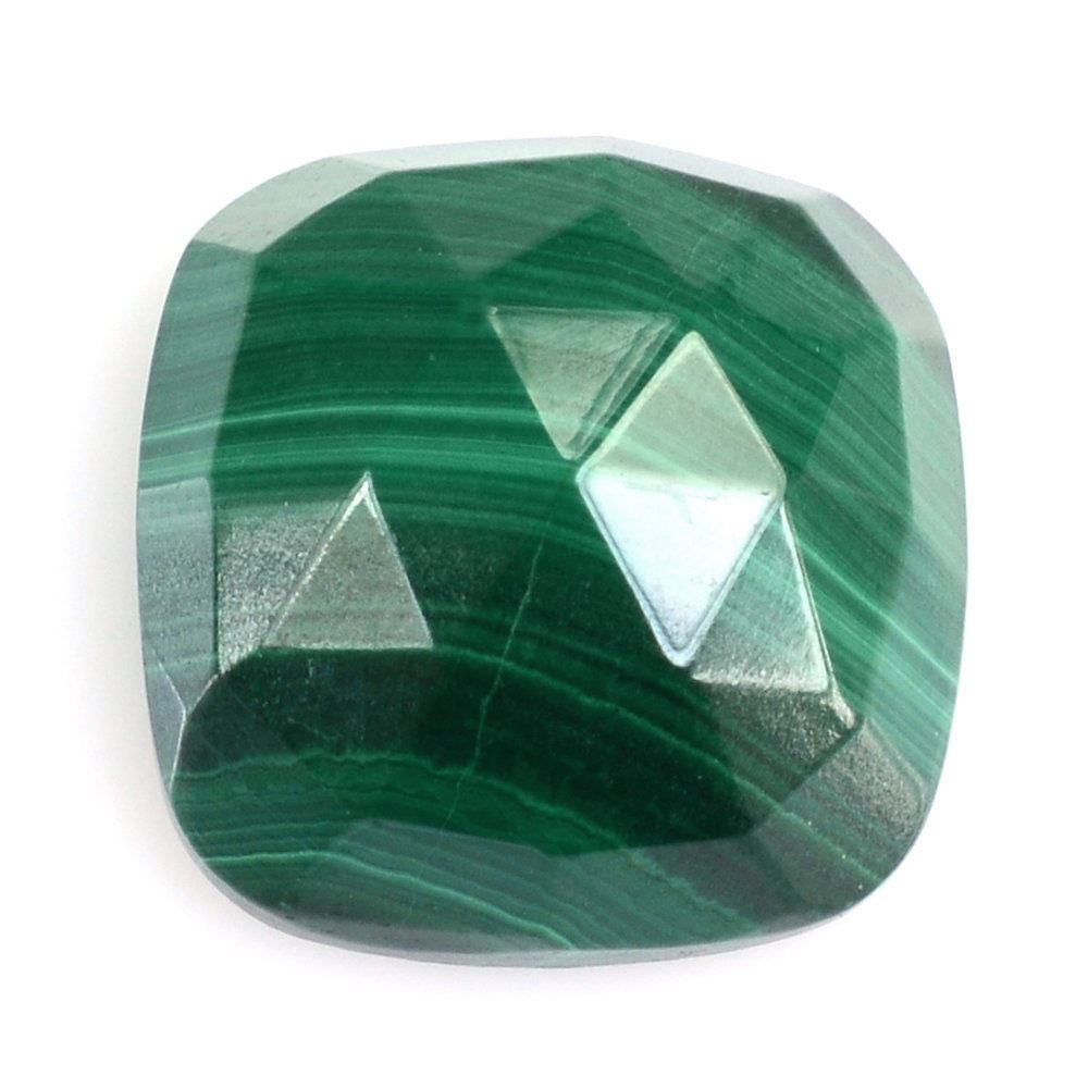 MALACHITE ROSE CUT CUSHION CAB 14MM 16.20 Cts.