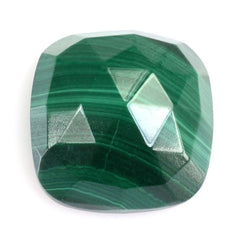 MALACHITE ROSE CUT CUSHION CAB 14MM 16.20 Cts.