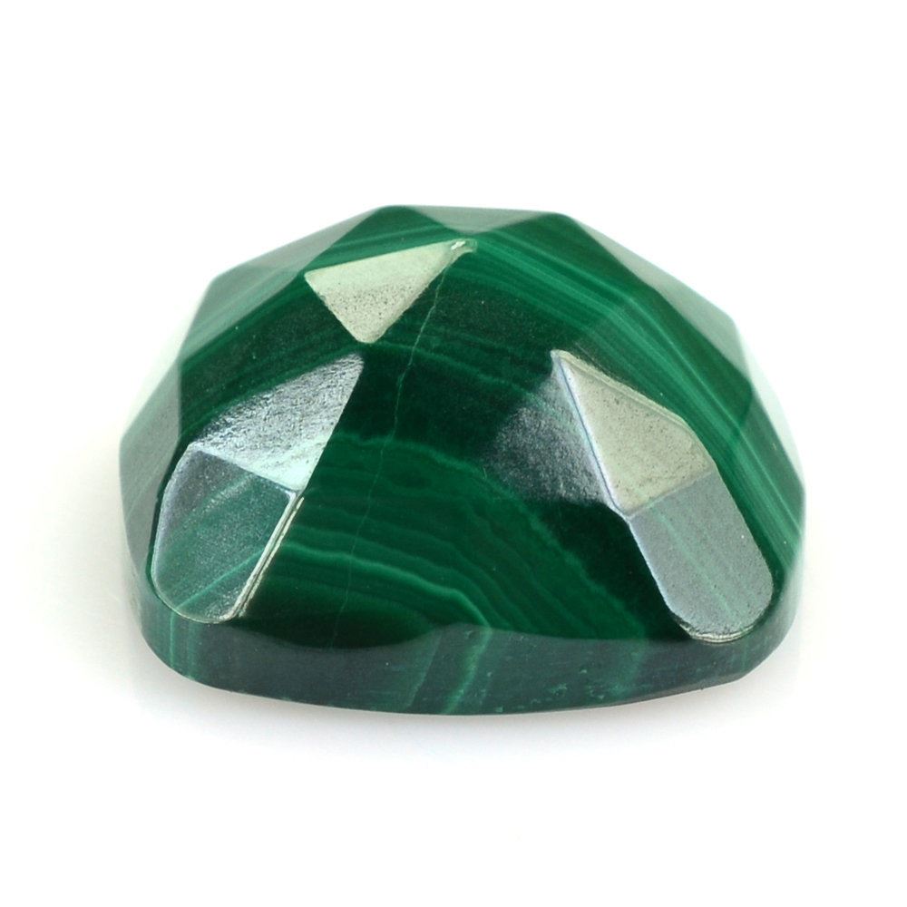 MALACHITE ROSE CUT CUSHION CAB 14MM 16.20 Cts.