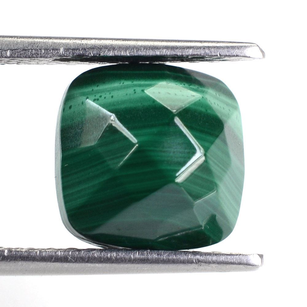 MALACHITE CHECKER CUSHION CAB 10MM 6.15 Cts.