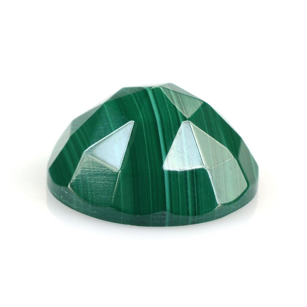 MALACHITE ROSE CUT ROUND CAB 14MM 12.80 Cts.