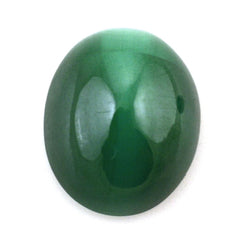 MALACHITE CAT'S EYE OVAL CAB 12X10MM 6.55 Cts.