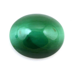 MALACHITE CAT'S EYE OVAL CAB 12X10MM 6.55 Cts.