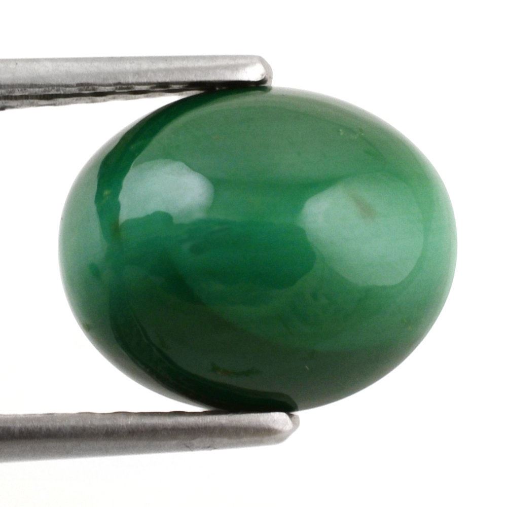 MALACHITE CAT'S EYE OVAL CAB 12X10MM 6.55 Cts.
