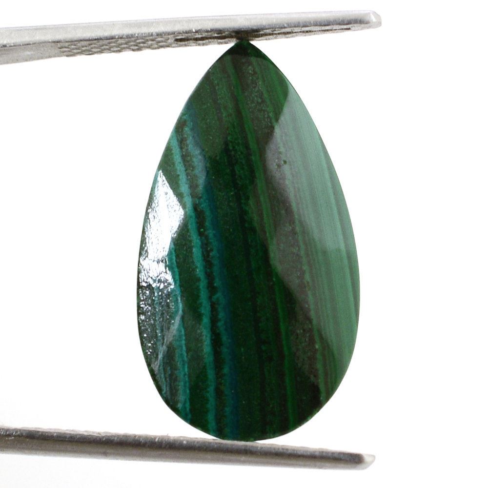 MALACHITE CHECKER CUT PEAR 22X12MM 13.41 Cts.