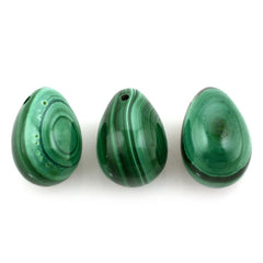 MALACHITE PLAIN DROPS (FULL DRILL 0.90MM) 12X8MM 7.33 Cts.