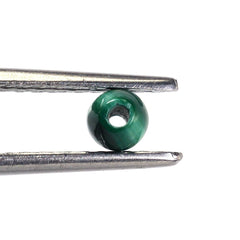 MALACHITE PLAIN DHOLKI SHAPE (FULL DRILL) 5X4MM 0.82 Cts.