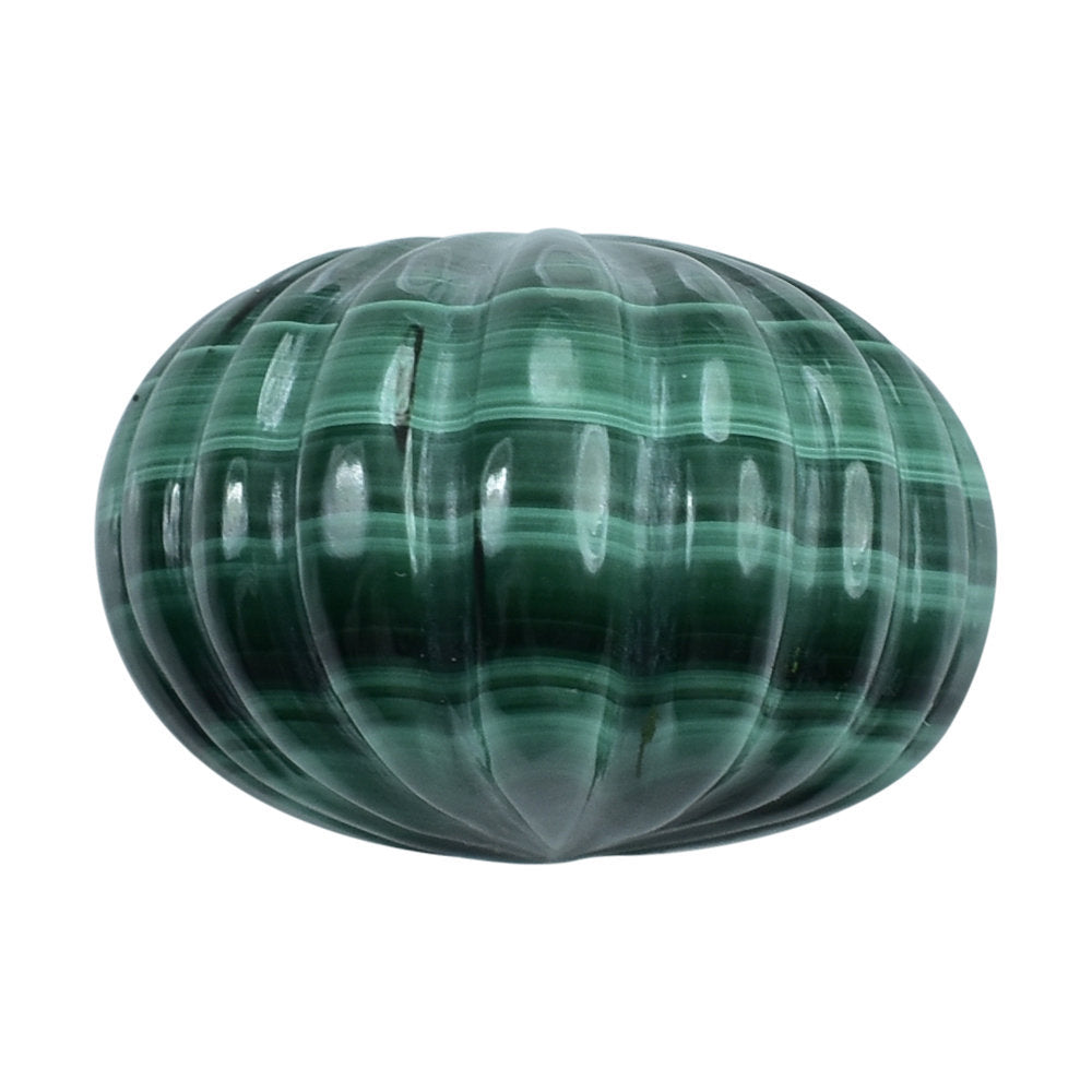 MALACHITE HALF MOON MELON CARVED 24X17MM 67.55 Cts.