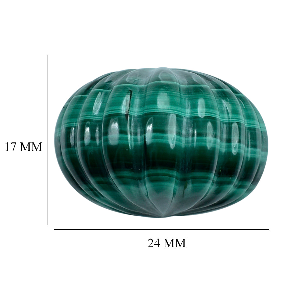 MALACHITE HALF MOON MELON CARVED 24X17MM 67.55 Cts.