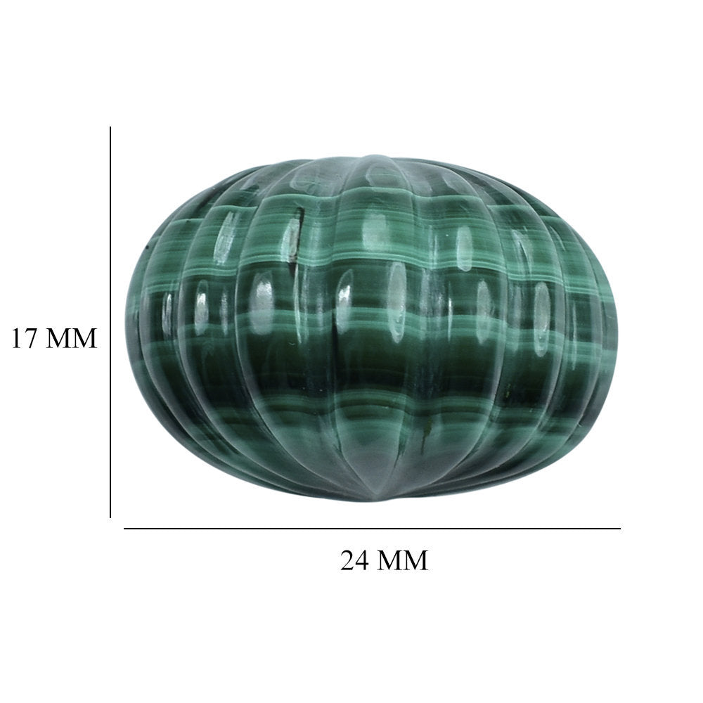 MALACHITE HALF MOON MELON CARVED 24X17MM 67.55 Cts.