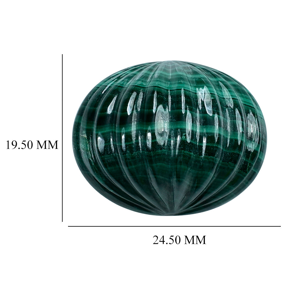 MALACHITE HALF MOON MELON CARVED 24.50X19.50MM 57.68 Cts.