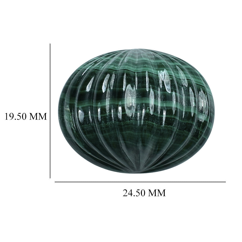 MALACHITE HALF MOON MELON CARVED 24.50X19.50MM 57.68 Cts.