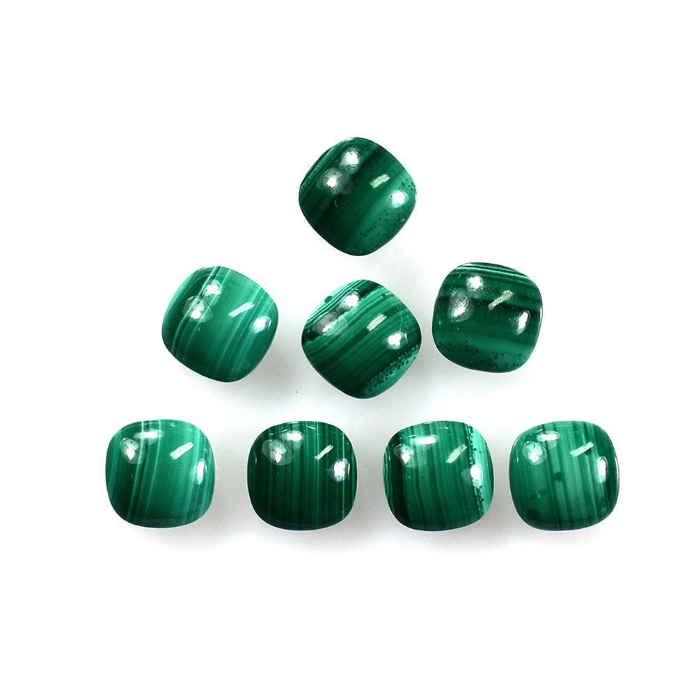 MALACHITE PLAIN LENTIL CUSHION 6X6MM 1.33 Cts.