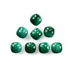 MALACHITE PLAIN LENTIL CUSHION 6X6MM 1.33 Cts.