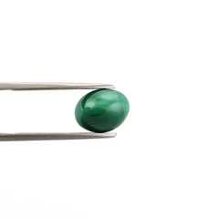 MALACHITE CAT'S EYE OVAL CAB 10X8MM 3.65 Cts.