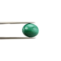 MALACHITE CAT'S EYE OVAL CAB 12x10MM 6.56 Cts.