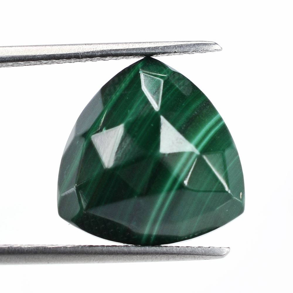MALACHITE ROSE CUT TRILLION CAB 14MM 11.78 Cts.