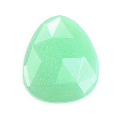 MINT GREEN CHRYSOPRASE ROSE CUT BRIOLETTE TRILLIONISH 13X11MM 3.88 Cts.