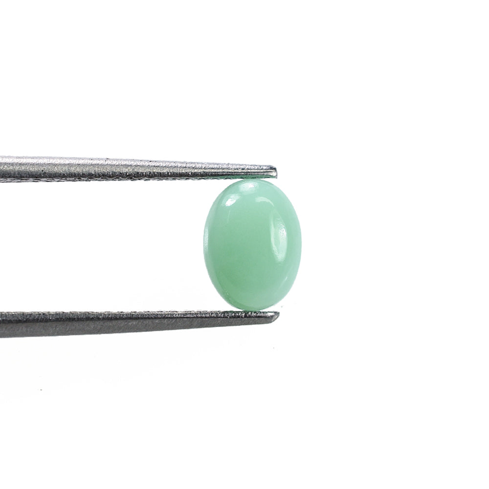 MINT GREEN CHRYSOPRASE PLAIN OVAL CAB (A) 5.00X4.00 MM 0.37 CTS