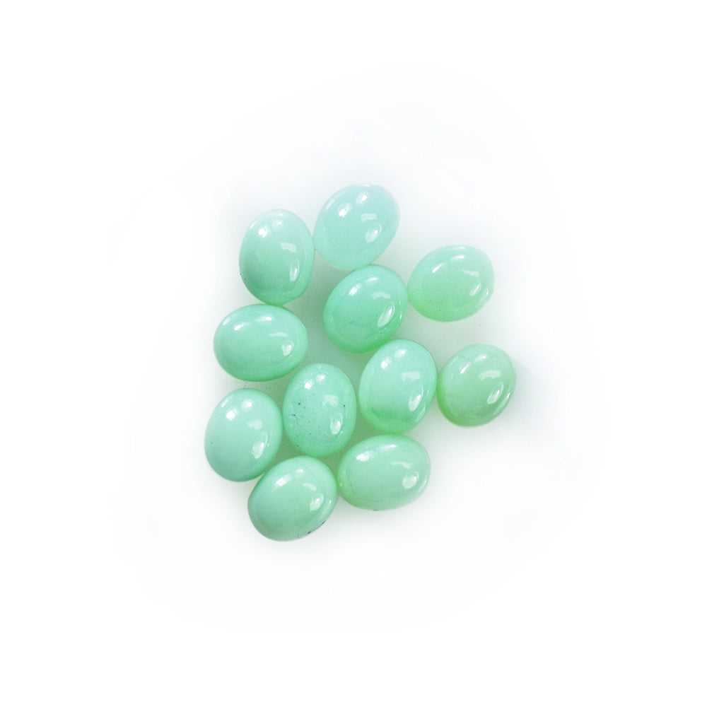 MINT GREEN CHRYSOPRASE PLAIN OVAL CAB (A) 5.00X4.00 MM 0.37 CTS