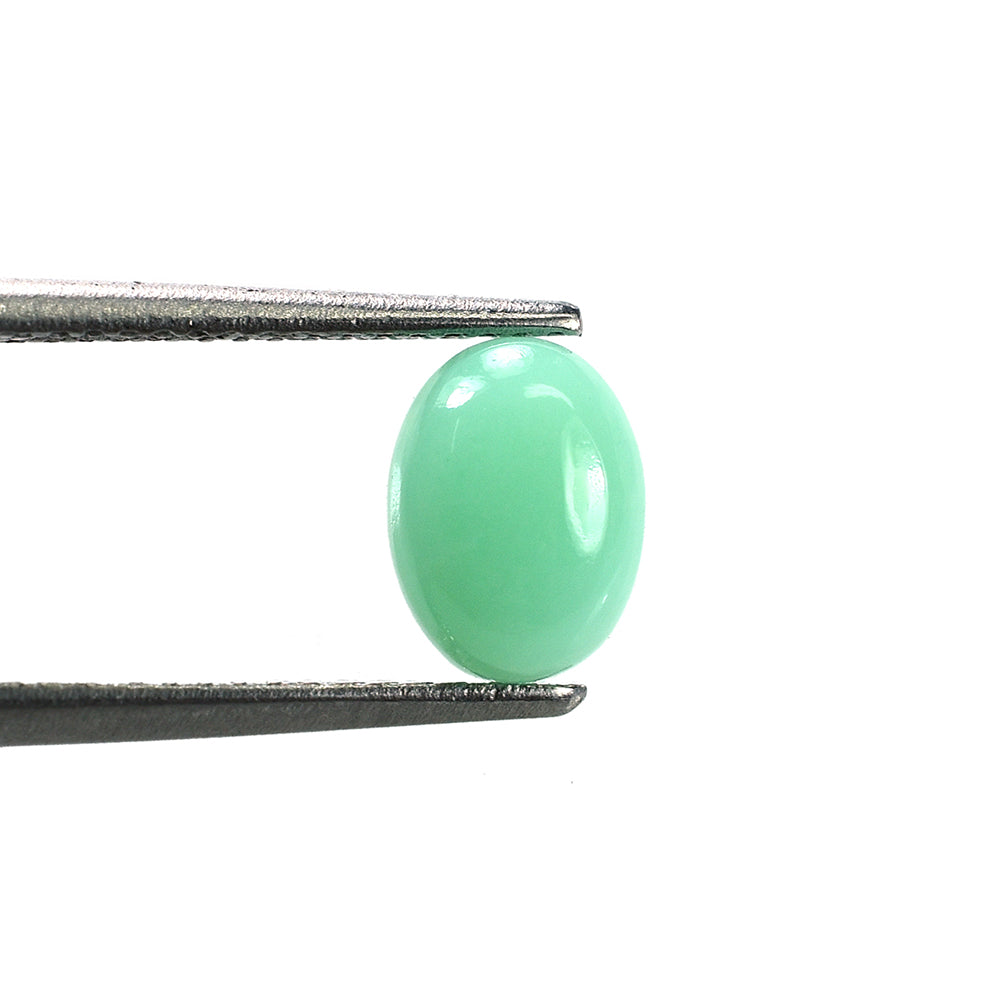 MINT GREEN CHRYSOPRASE PLAIN OVAL CAB (AAA) 8.00X6.00 MM 1.30 CTS