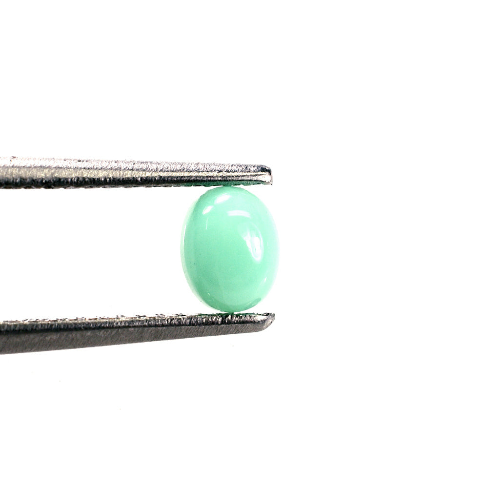 MINT GREEN CHRYSOPRASE PLAIN OVAL CAB (AA/CELAN) 5.00X4.00 MM 0.40 CTS