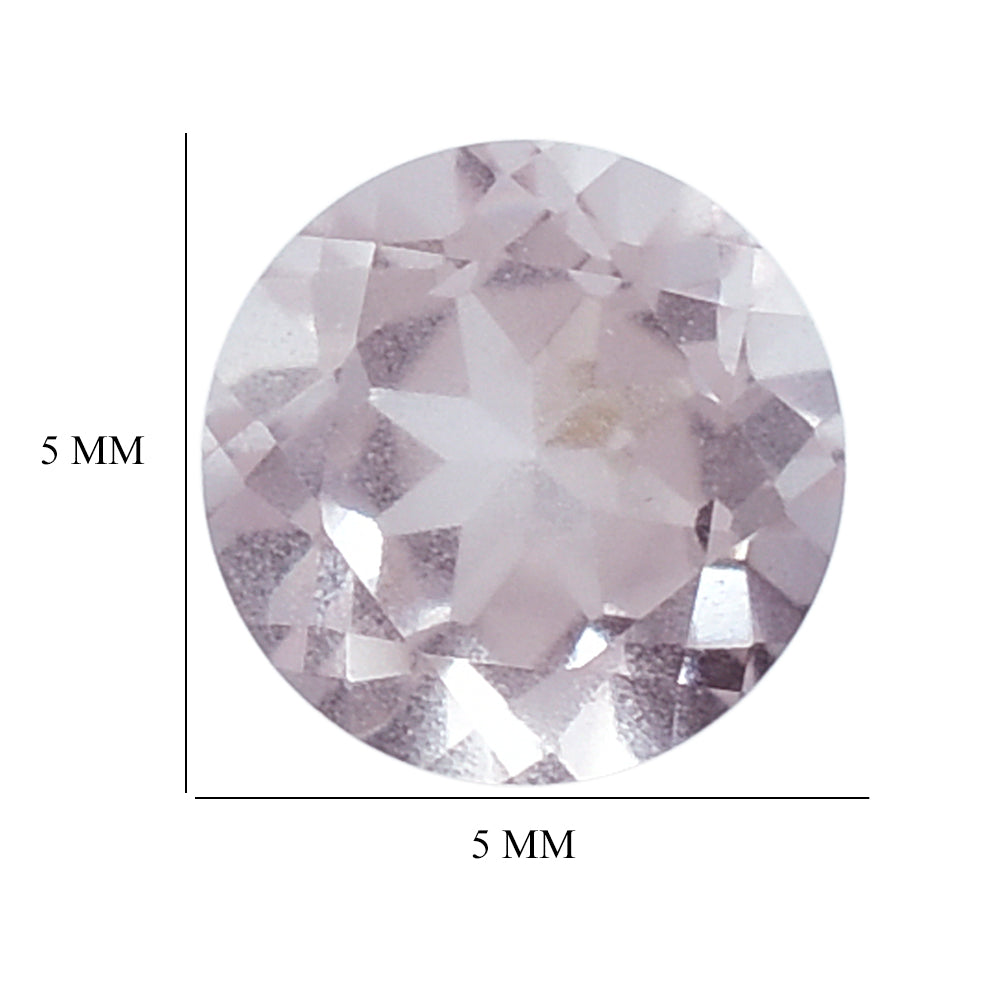 PINK MORGANITE CUT ROUND (AA/HI) MILKY 5MM 0.47 Cts.
