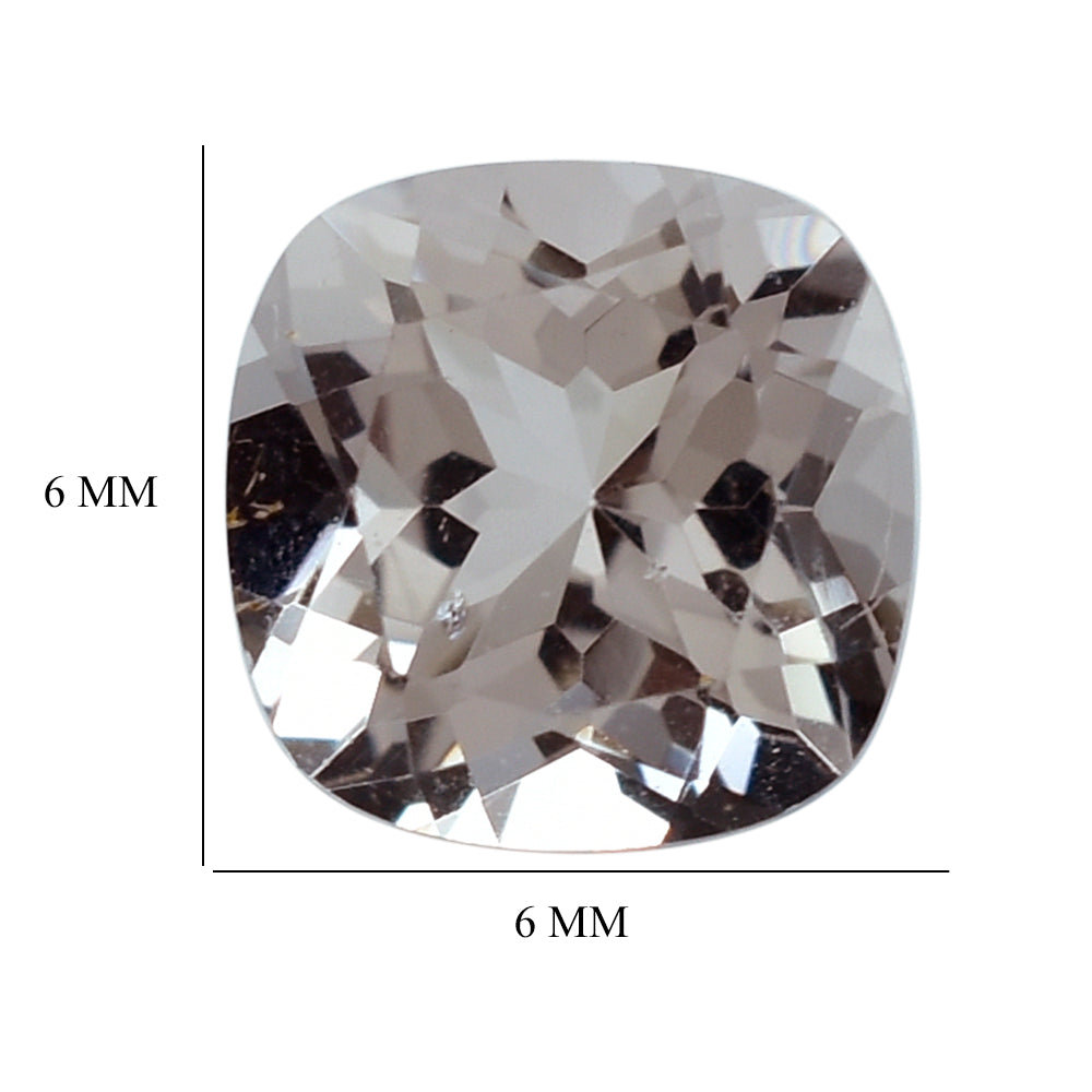 PEACH MORGANITE CUT CUSHION (A) 6MM 0.79 Cts.