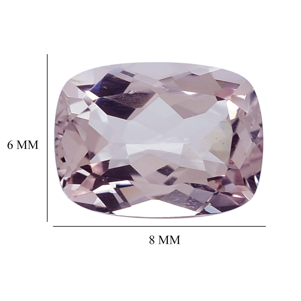 PINK MORGANITE CUT CUSHION (A) 8X6MM 1.26 Cts.
