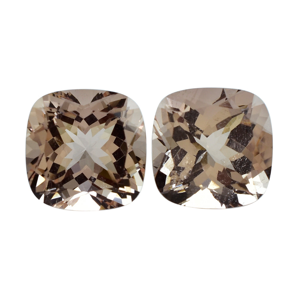 PEACH MORGANITE CUT CUSHION (AAA/SI) 12MM 7.12 Cts.