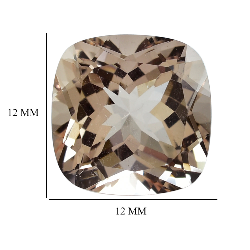 PEACH MORGANITE CUT CUSHION (AAA/SI) 12MM 7.12 Cts.