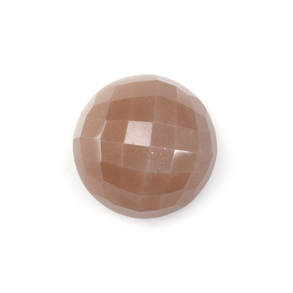 MOCHA MOONSTONE CHECKER ROUND CAB 16MM 15.17 Cts.