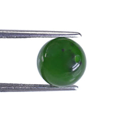 NEPHRITE GREEN JADE PLAIN ROUND BALL (FULL DRILL) 10MM 8.13 Cts.