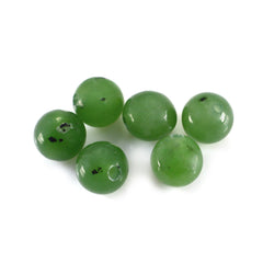 NEPHRITE GREEN JADE PLAIN ROUND CAB (FULL DRILL) 5MM 1.00 Cts.