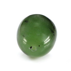 NEPHRITE GREEN JADE PLAIN EGG SHAPE (HALF DRILL) (LITE) 13X10MM 10.50 Cts.