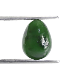 NEPHRITE GREEN JADE PLAIN EGG SHAPE (HALF DRILL) (DARK) 13X10MM 10.49 Cts.