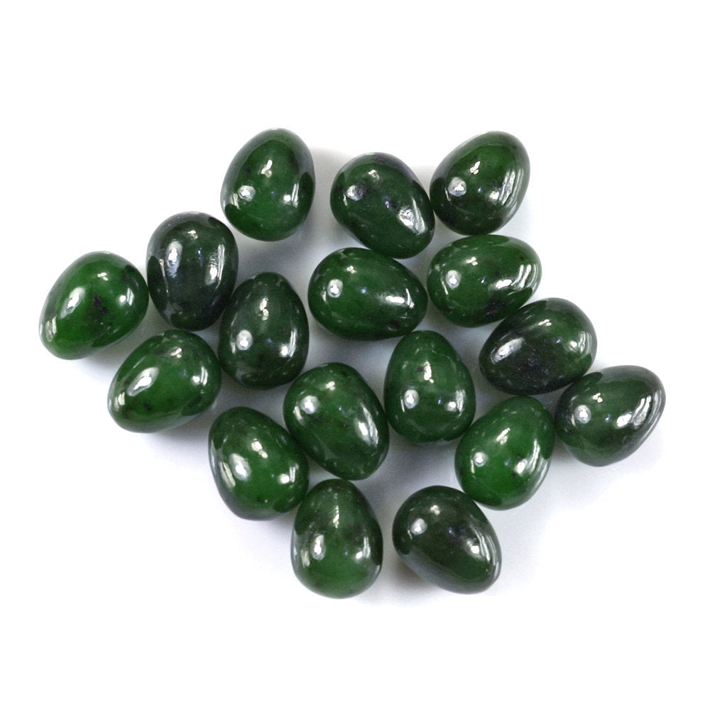 NEPHRITE GREEN JADE PLAIN EGG SHAPE (HALF DRILL) (DARK) 13X10MM 10.49 Cts.