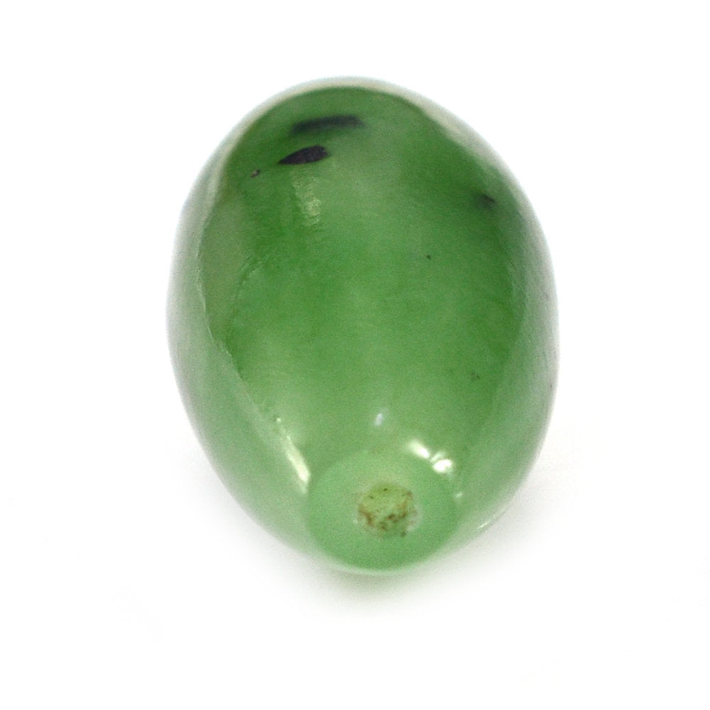 NEPHRITE JADE PLAIN RICE DROPS (HALF DRILL) 16X7MM 5.95 Cts.