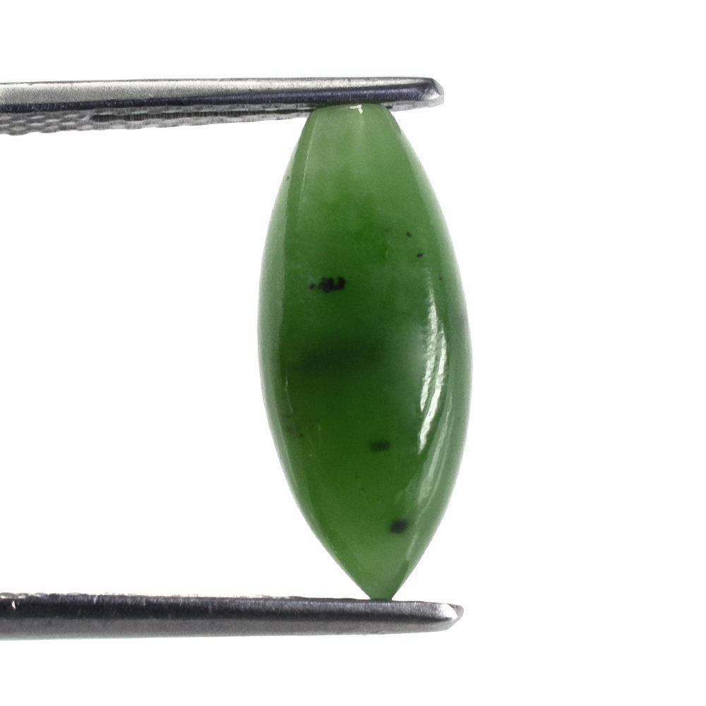 NEPHRITE JADE PLAIN RICE DROPS (HALF DRILL) 16X7MM 5.95 Cts.