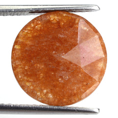 ORANGE AVENTURINE QUARTZ ROSE CUT BRIOLETTE ROUND 15MM 7.06 Cts.