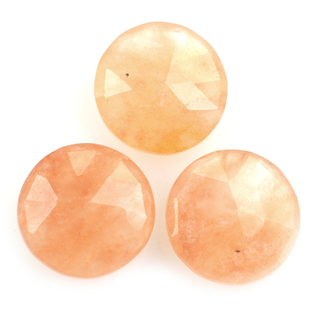 ORANGE AVENTURINE QUARTZ ROSE CUT BRIOLETTE ROUND 8MM 1.42 Cts.