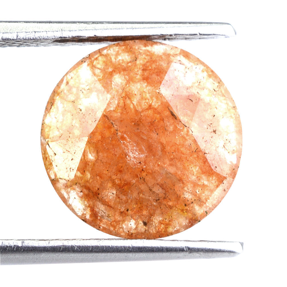 ORANGE AVENTURINE QUARTZ ROSE CUT BRIOLETTE ROUND 12MM 3.49 Cts.