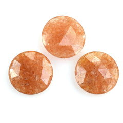 ORANGE AVENTURINE QUARTZ ROSE CUT BRIOLETTE ROUND 12MM 3.49 Cts.