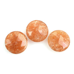 ORANGE AVENTURINE QUARTZ ROSE CUT BRIOLETTE ROUND 10MM 2.52 Cts.