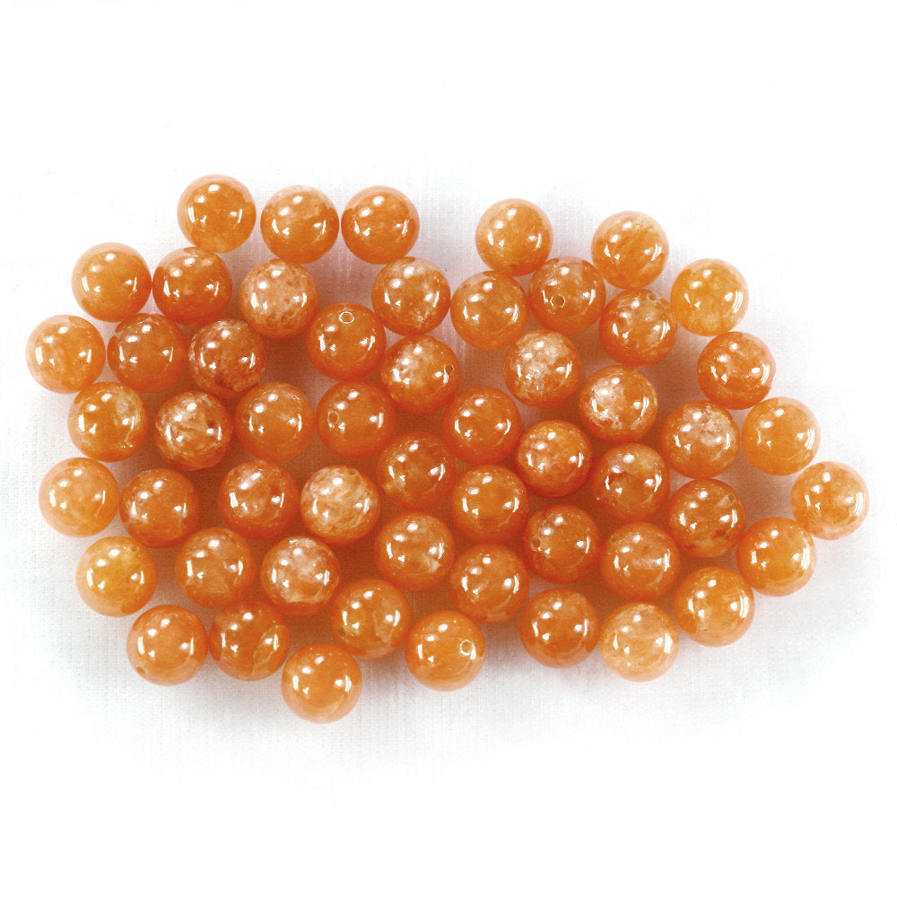 ORANGE AVENTURINE PLAIN BALLS (HALF DRILL 0.80MM) 8MM 3.83 Cts.