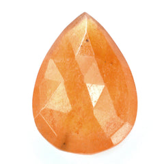 ORANGE AVENTURINE ROSE CUT BRIOLETTE PEAR 14X10MM 4.15 Cts.